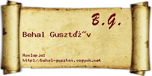 Behal Gusztáv névjegykártya